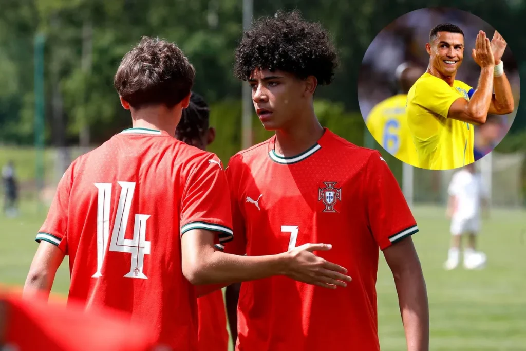 پسر کریستیانو رونالدو با گلزنی برای تیم زیر ۱۶ سال پرتغال راه پدر را ادامه میدهد
