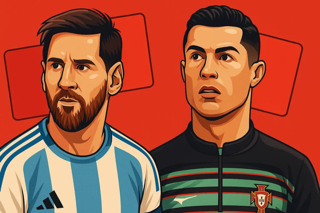 مقایسه تعداد کارت قرمز و زردهای کریستیانو رونالدو و لیونل مسی