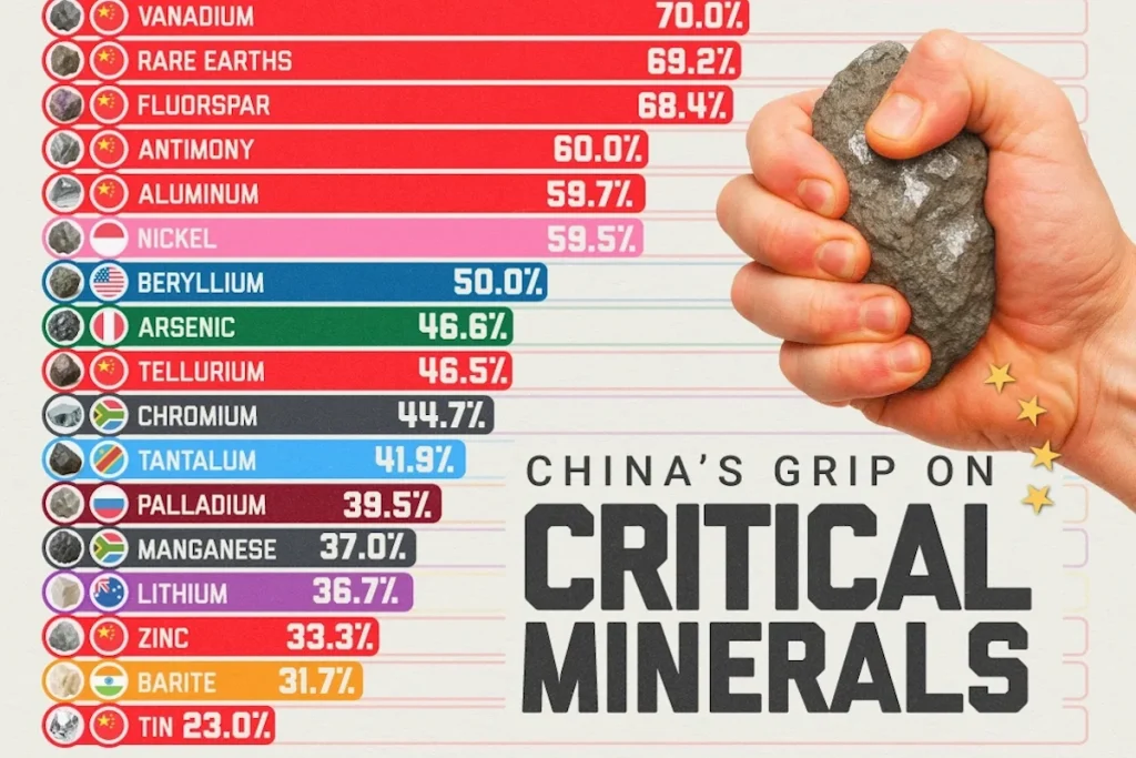 بزرگترین تولیدکنندگان مواد معدنی نادر در جهان در سال ۲۰۲۴