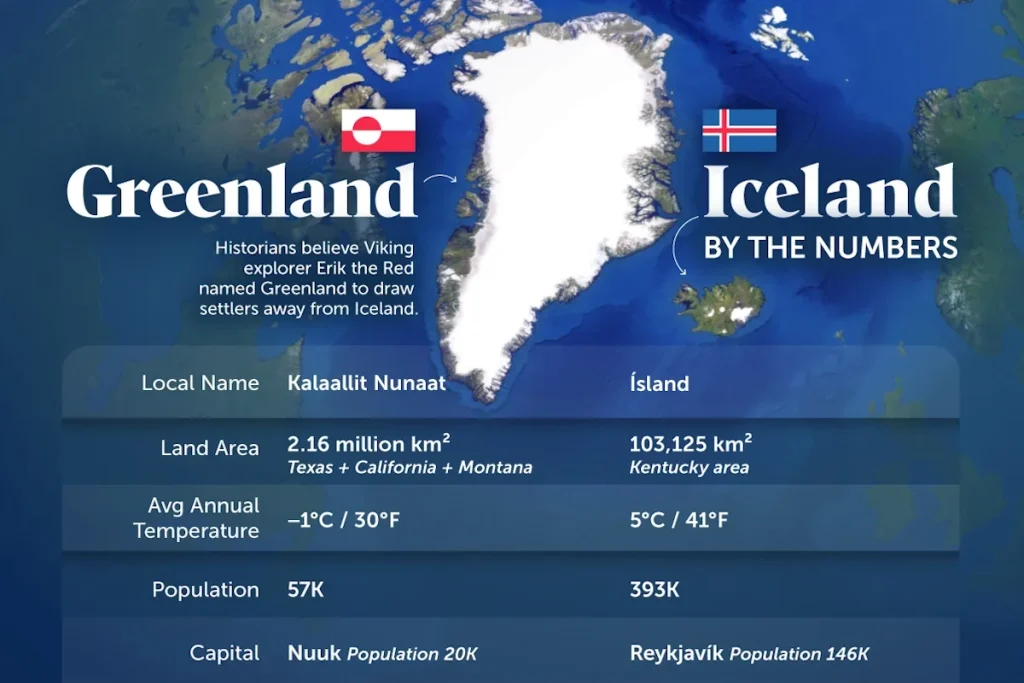 مقایسه وضعیت ایسلند و گرینلند