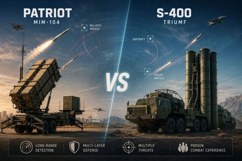 مقایسه سامانه‌های پدافند هوایی MIM-104 Patriot آمریکا و S-400 Triumf روسیه