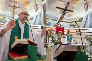 سقوط صلیب بزرگ در مراسم زنده، جان کشیش ۵۳ ساله را گرفت